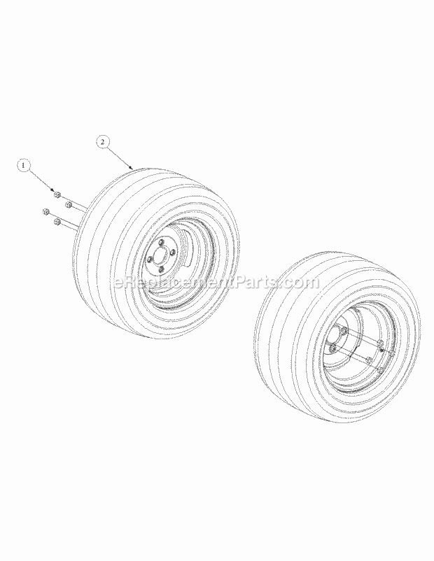 Wheel Assembly Diagram and Parts List for M48-KW 53CB5DAV750 Cub Cadet Sprayer